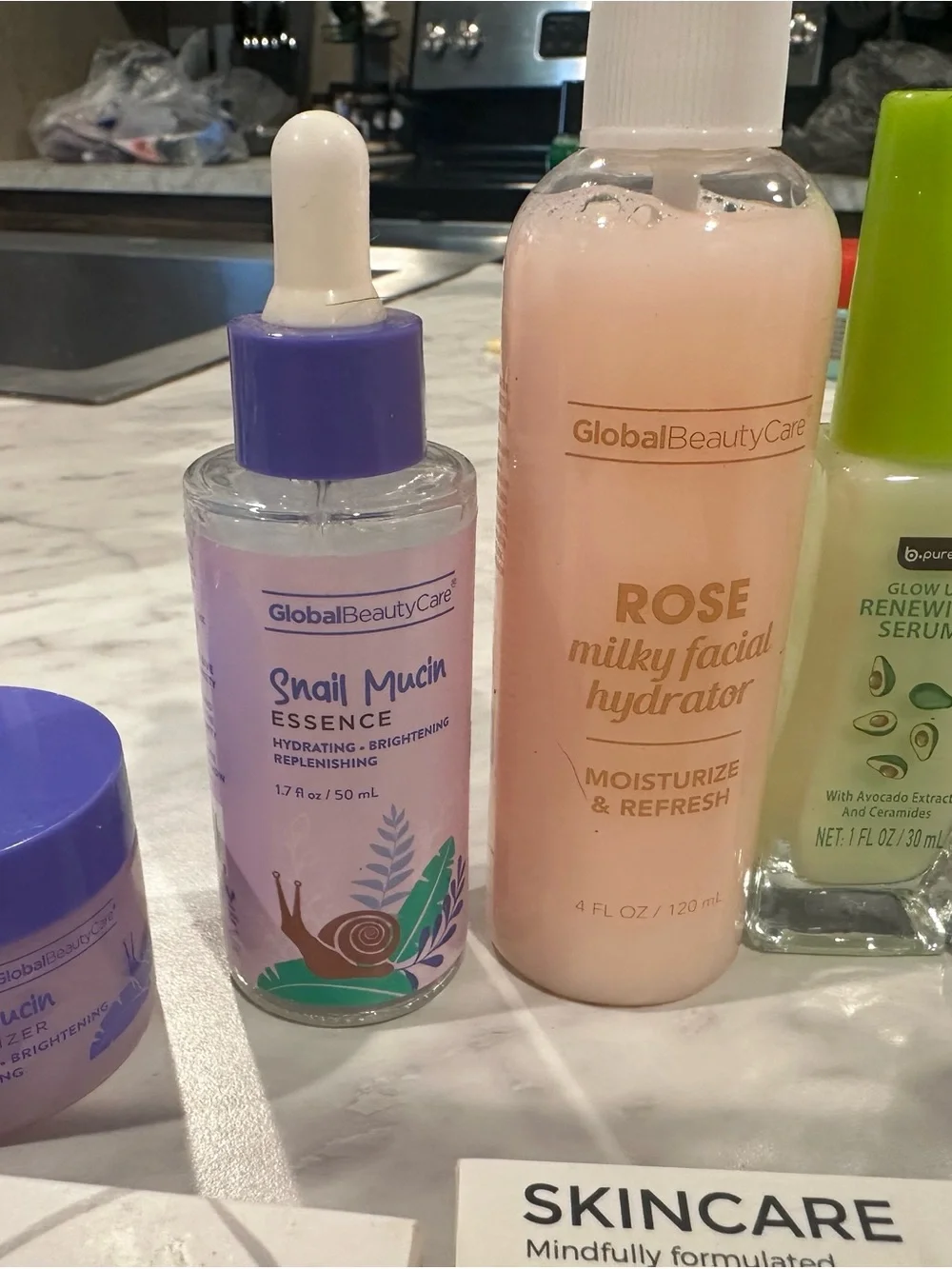 Bundle of facial toner pads, eye masks, and serums